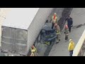 Car crushed by truck on Azusa freeway