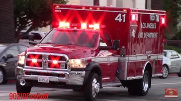 LAFD Rescue 41 Transporting Code 3 to Cedars