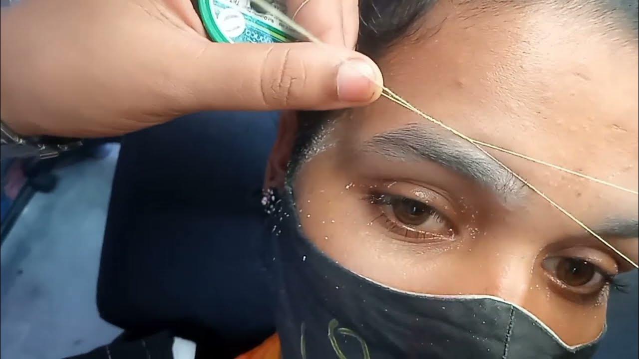 आईब्रो में थ्रेडिंग धागा कैसे फसाए // eyebrow Threading kaise kare