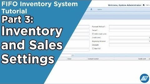 [Part 3] Inventory and Sales Settings - FIFO Inventory System Tutorial