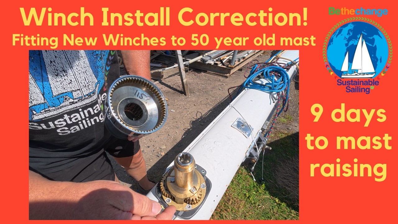 ⁣CORRECTION to Fitting new Lewmar Ocean 30ST winches on our 50 year old mast #Rigging #BoatRefit #DIY