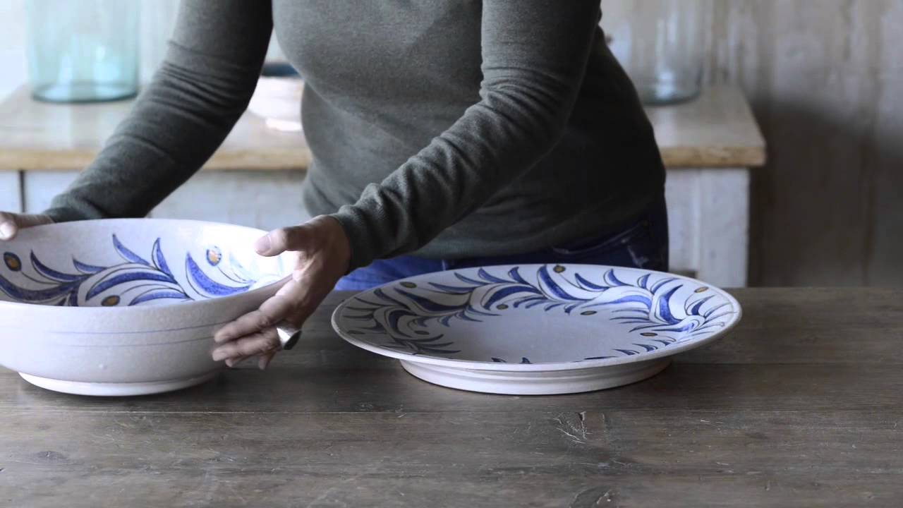 Italian Ceramic Serving Bowl and Platter with Olive Branch YouTube