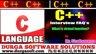 C++ tutorial || Inter view Faq's|| What is virtual function?