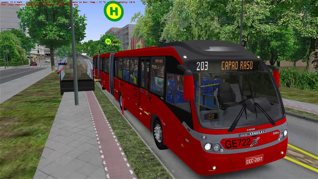 [OMSI 2] Biarticulados de Curitiba #2- Linha 203 Sentido Capão Raso Expresso + G27 #OMSI2 #OMSI