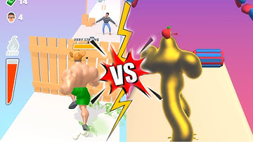 Muscle Rush Vs Blob Runner 3D All Levels Gameplay Android iOS Walkthrough 3DG153