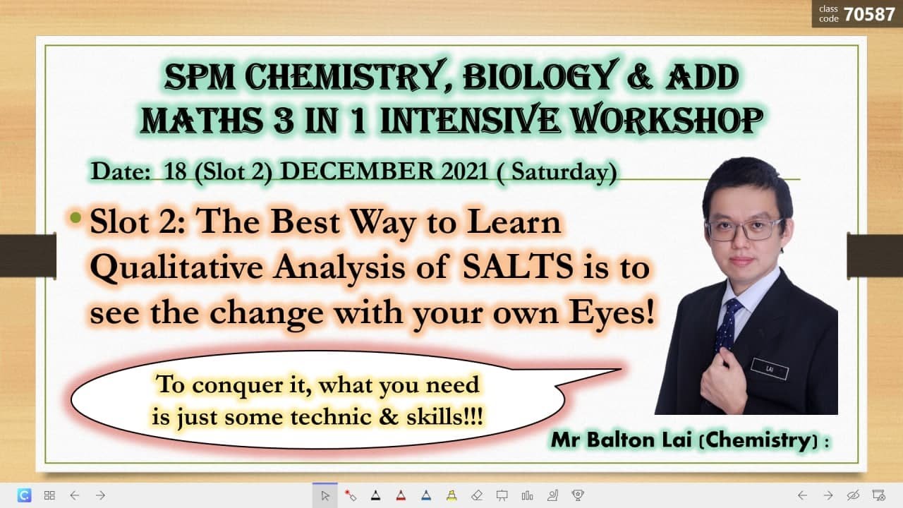SPM CHEMISTRY Intensive Workshop (SALT)