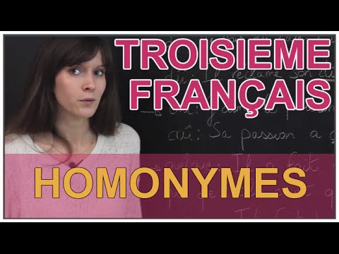 Vidéo: Que Sont Les Homonymes : Définition Et Exemples De Mots