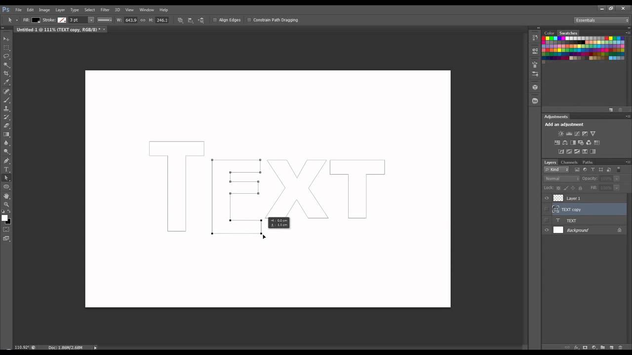 Photoshop Tutorial Create a Shape Work Path from Text and Manip