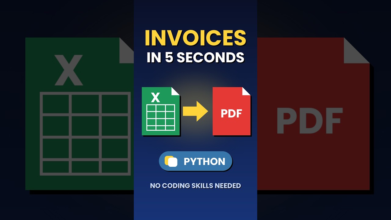 Learn generate professional PDF invoices from Excel in Python. #Python ...