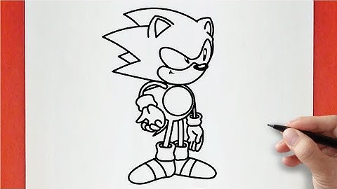 How to draw Sonic CD - Mega CD Locked (FNF Mod) (Sonic The Hedgehog)