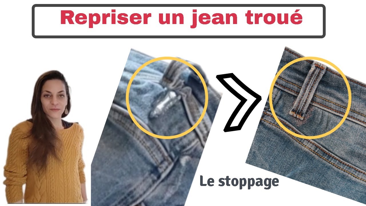 Comment réparer un trou sur un jean ( le stoppage ) - YouTube