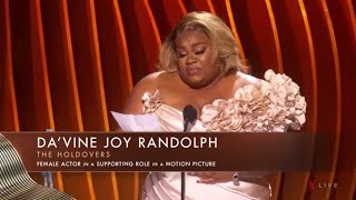 Da'Vine Joy Randolph wins Best supporting Actress ~ SAG Awards 2024 acceptance speech The Holdovers