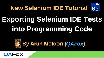 New Selenium IDE - Part 103 - Exporting the Tests in different programming languages