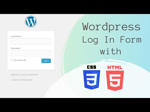 Wordpress Log In Form With HTML and CSS