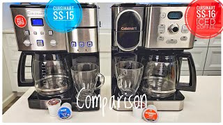 Cuisinart Single Serve & 12 Cup Coffee Maker Comparison  SS15 vs SS16