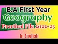 Ba 1st year geography practical file in english 202223   geography practical file 