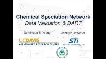 Chemical Speciation Network Data Validation and DART Training