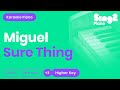 Miguel - Sure Thing (Higher Key) Piano Karaoke
