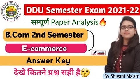 DDU E-commerce Semester Exam 2022 Answer Key | 2nd Semester Exam 2022 | Question paper