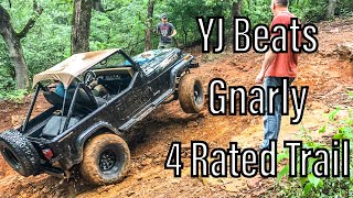 Jeep YJ 2.5 inch RE on 33s with Dana 44s beating a 4 Rated Climb at Barnwell Mountain 2019