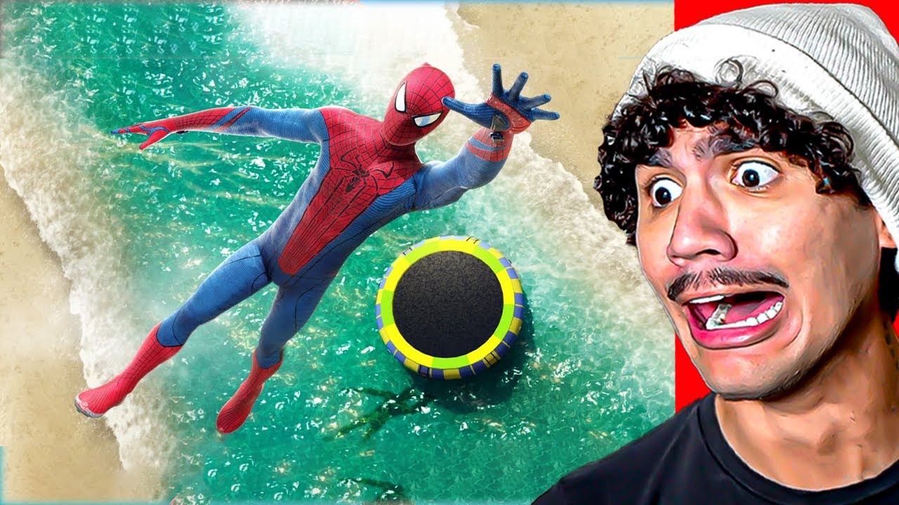 Reagindo a GTA 5 Homem-Aranha • Saltos Épicos no Trampolim e Fails! (Sem godmode)