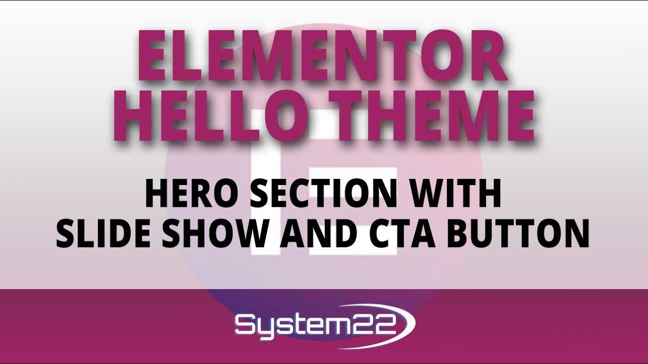 Elementor Hello Theme Hero Section With Slide Show And CTA Button 👈