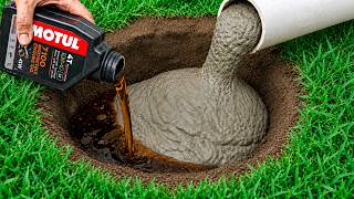 Pour Engine oil into cement😱 You Won't Believe the Result!