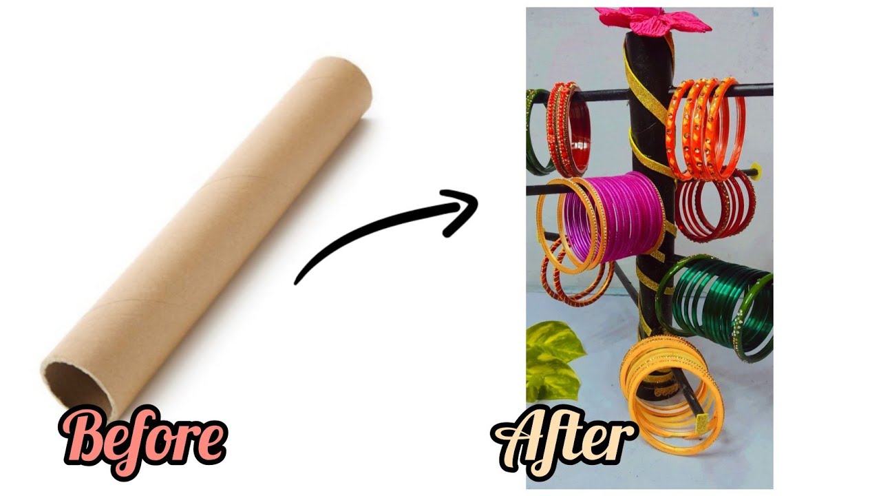 How to make bangle Stand at home | DIY Jewellery organiser | Best out ...