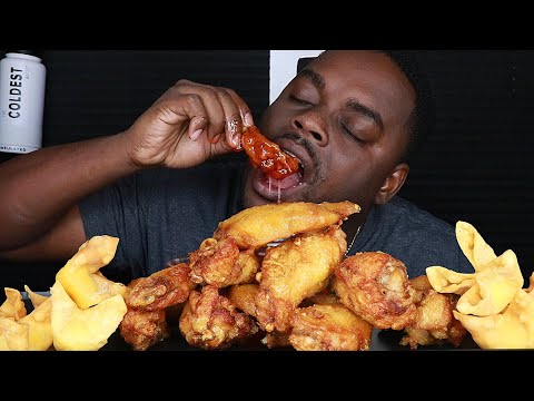 FRIED CHICKEN MUKBANG WITH CRAB RANGOON & SWEET & SOUR SAUCE! | BEAST MODE