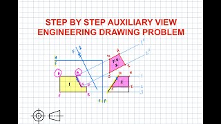 Partial Auxiliary View Problem Step by Step Solution Engineering Drawing