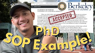 UC BERKLEY PHD STATEMENT OF PURPOSE EXAMPLE | How to write a successful PhD statement of purpose?