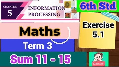 6th Std - Maths | Term 3 - Exercise 5.1 | Information processing - Sum 11 - 15