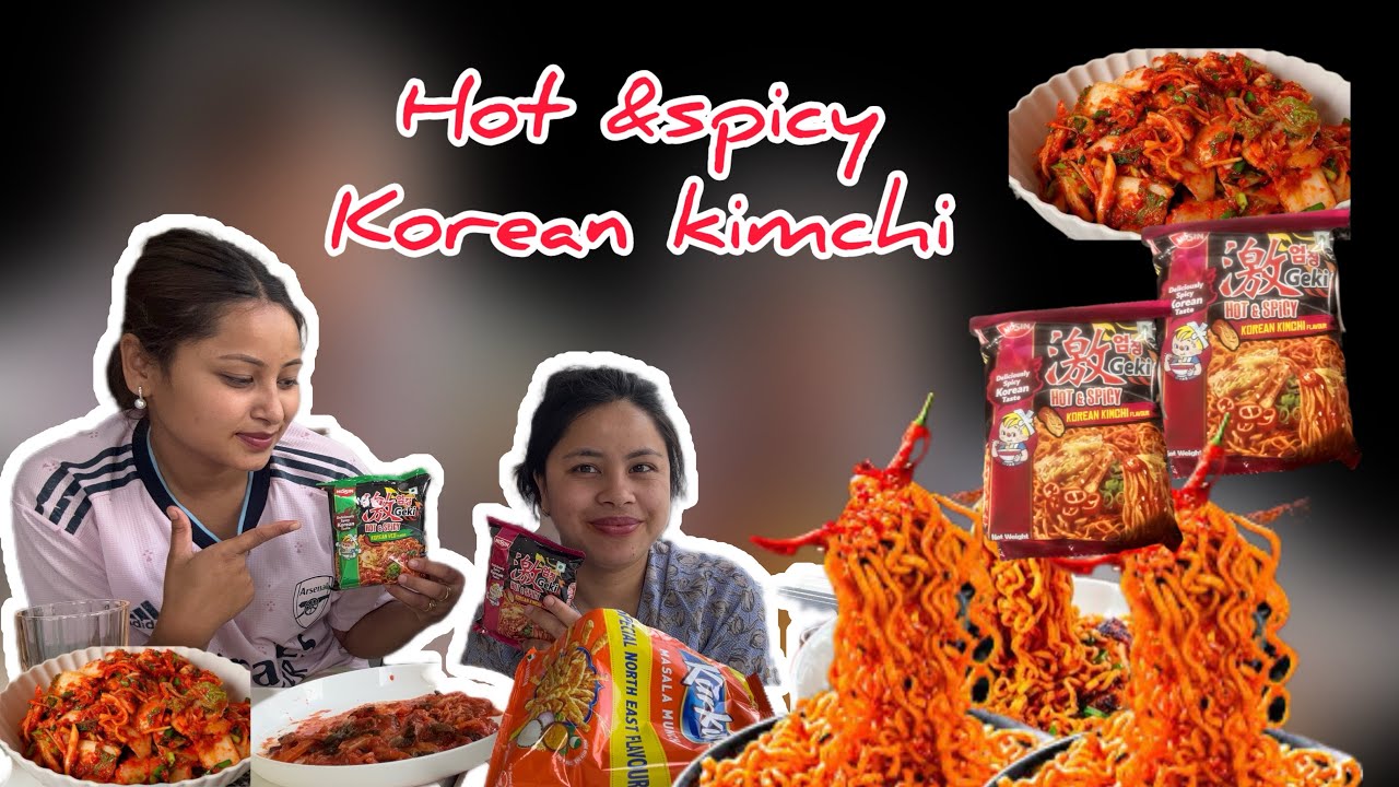 Bam kimchi 🍛bad spicy Korean noodles 🍝 || Naba cabbage kimchi 🤤