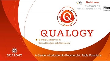 Patrick Barel: "A Gentle Introduction to Polymorphic Table Functions"