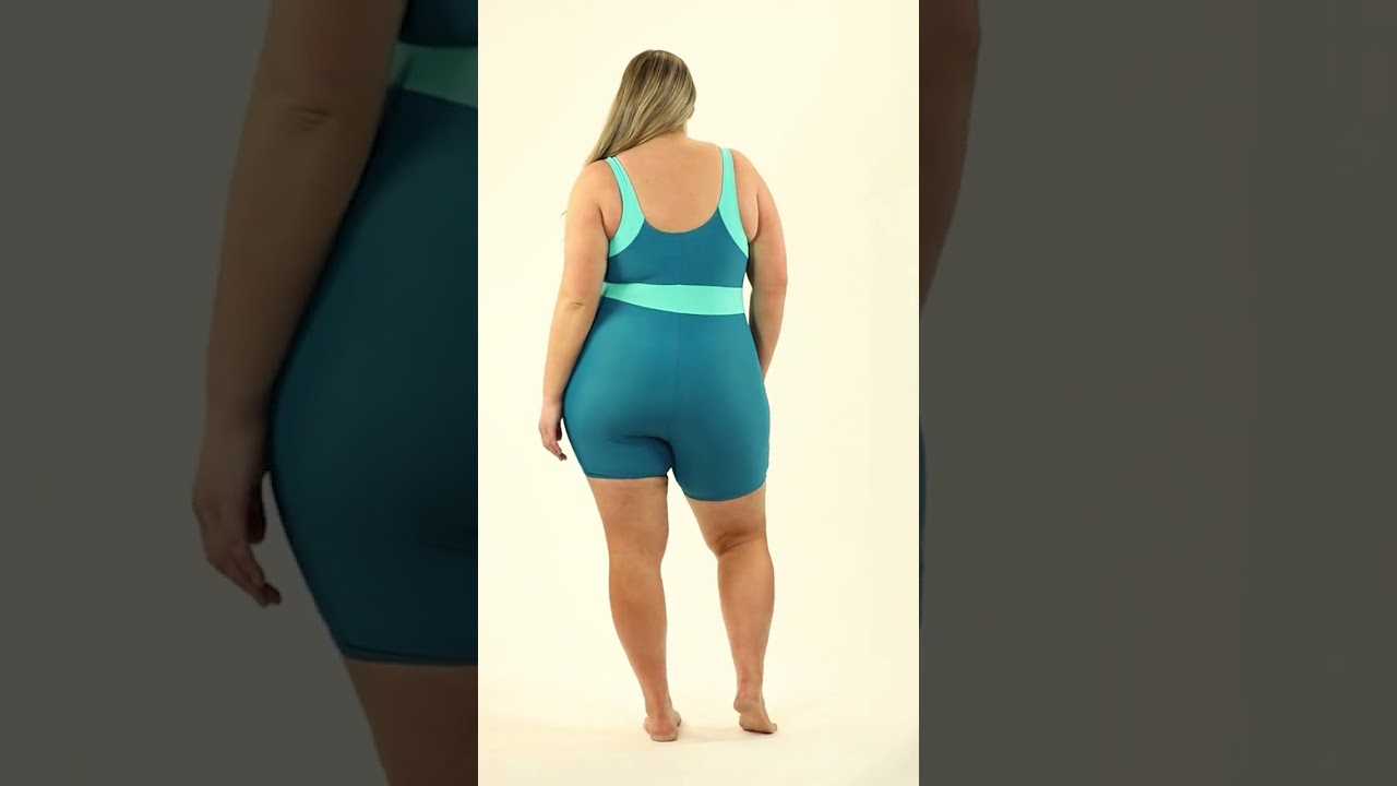 Sporti Plus Size Colorblock Unitard One Piece Swimsuit | SwimOutlet.com