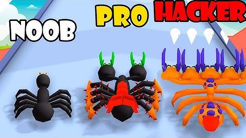 NOOB vs PRO vs HACKER - Spider Shoot Run | Gamplay Satisfying (Android,iOS)