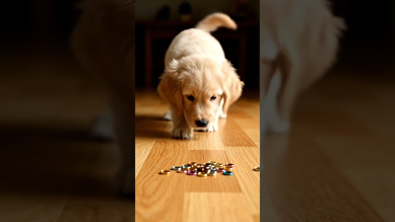 Puppies fight with colorful rings 🐶✨ #marblerunandmore #dog #reverse #ASMR #Shorts #USA #cutedog