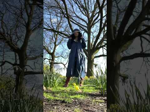 Outfit of the day patchwork overalls, hunter wellies & 80s raincoat festival vibes