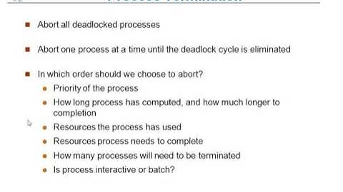Deadlock recovery