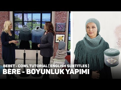 Alize Superlana Midi Ombre Batik ile Bere Boyunluk Yapımı - Beret & Cowl Tutorial