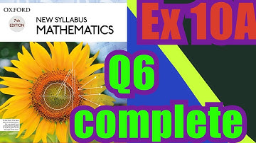 Oxford Math | Book 1 | 7th Edition |  Ex 10A | Q6 complete| Math Knowledge Skills |