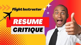 CFI Resume Critique #pilotinterview #interviewtips #pilotresume screenshot 3
