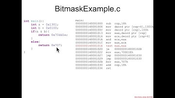 Boolean Logic: BitmaskExample.c Intro - Architecture 1001: x86-64 Assembly