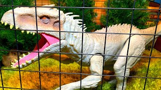 【恐竜】ジュラシック・ワールド インドミナスレックスが檻から脱走！研究所と草食恐竜が狙われる！？マテル（MATTEL）恐竜 JURASSICWORLD