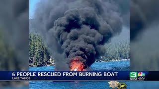 6 people rescued from boat fire in Lake Tahoe