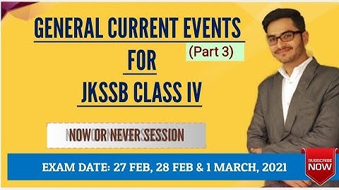 General Current Events (National Level) / Part 3/ Jkssb Exams / By Rahul Sir