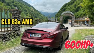 Mercedes-Benz CLS 63s AMG (600+HP/4Matic) driving in soft rain