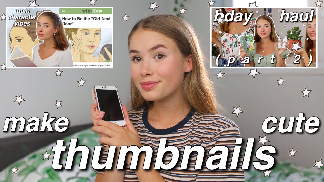 how to make thumbnails for youtube videos on iphone (cute, aesthetic