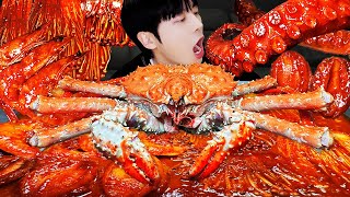 ASMR MUKBANG | 직접 만든 해물찜 대왕 킹크랩 문어 팽이 버섯 먹방 &amp; 레시피  KING CRAB, OCTOPUS, SEAFOOD