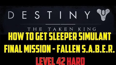 Destiny Sleeper Simulant Final Mission - Fallen Saber Level 42 HARD Walkthrough